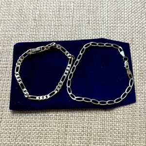 2 Sterling 925 Silver Chain Bracelets